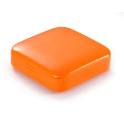 Lot De 4, Petite Boîte à Pilules Avec 2 Compartiments, Boîte à Pilules Portable, Boîte à Pilules De Rangement Portable, Pilulier De Poche, Distributeur De Médicaments-Orange