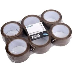 PAVO LOT DE 6 RUBANS ADHÉSIFS D'EMBALLAGE HAVANE