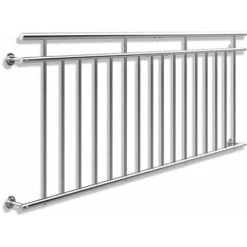 Balustrade De Balcon Français Acier Inoxydable 100-225cm Garde-corps Tiges 225cm (de)