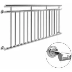 Balustrade De Balcon Français Acier Inoxydable 100-225cm Garde-corps Tiges 225cm (de) -Mottetch Boutique 18475047 5