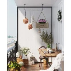 Songmics Portemanteau Mural, Lot De 2, Barres De Suspension Pour Vêtements En Tuyaux Industriels, Gain De Place, 92 X 30 X 7,5 Cm, Capacité De 50 Kg, Installation Facile, Noir HSR67BK02 -Mottetch Boutique 19235952 3