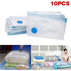 Lot De 10 Sac De Rangement Sous Vide Aspirateur Housses De Rangement Sous Vide Voyages Pour Vêtements, Couettes, Literie, Oreillers -Mottetch Boutique 23054581 3