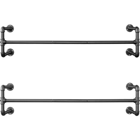 Songmics Portemanteaux Muraux, Lot De 2, Barres De Suspension Pour Vêtements En Tuyaux Industriels, Gain De Place, 112 X 30 X 29,3 Cm, Capacité De 60 Kg Pièce, Pour Espace Réduit, Noir HSR64BK-02 1 Songmics Portemanteaux Muraux, Lot De 2, Barres De Suspension Pour Vêtements En Tuyaux Industriels, Gain De Place, 112 X 30 X 29,3 Cm, Capacité De 60 Kg Pièce, Pour Espace Réduit, Noir HSR64BK-02