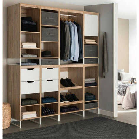 Dressing Module L40 2 étagères 1 Porte Orso - Naturel Clair 4 Dressing Module L40 2 étagères 1 Porte Orso - Naturel Clair – Image 4