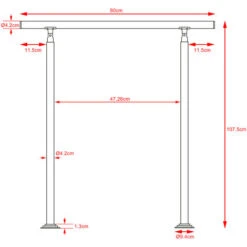Rampe D'escalier 80/100/120/150/160 Cm Acier Inoxydable Main Courante Balustrade 80 Cm (en), No Crossbars (en) -Mottetch Boutique 27167552 3