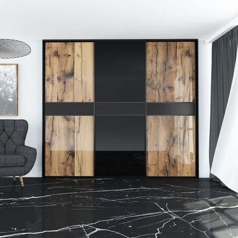 Kit SLID'UP 280 Aluminium Anodisé Noir Pour 3 Portes De Placard Coulissantes 18 Mm - Rail 3 M - 50 Kg 3 Kit SLID'UP 280 Aluminium Anodisé Noir Pour 3 Portes De Placard Coulissantes 18 Mm - Rail 3 M - 50 Kg – Image 3