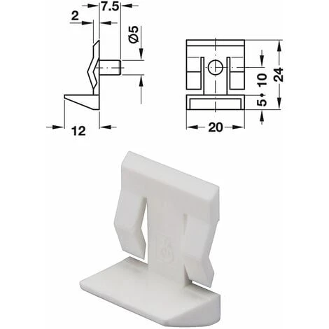 10x Taquet étagère Blanc Tablette Verre Meuble Support Plastique Fixation 2 10x Taquet étagère Blanc Tablette Verre Meuble Support Plastique Fixation – Image 2