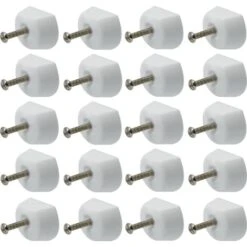 20x Taquet Plastique à Clou Blanc Universel Support étagère Meuble