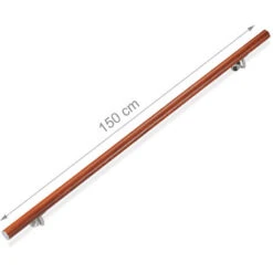 Relaxdays Rampe D’escalier, 150 Cm, Main Courante Escalier, Aluminium, Aspect Chêne Intérieur Extérieur, Ø 42mm, Brun -Mottetch Boutique 31795694 4