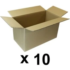 Lot De 10 Cartons De Déménagement Double Cannelure - 53 X 28 X 30 Cm