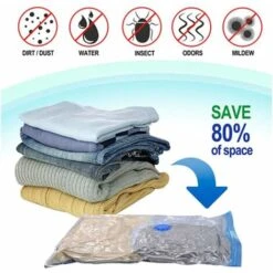 Sac Housse De Rangement Sous Vide Avec Pompe, Lot De 6 Sacs De Rangement Sous Vide XXL - 80120cm - Couleur Aléatoire -Mottetch Boutique 32985921 4