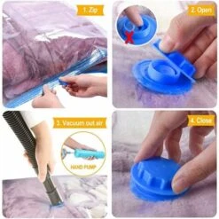 Sac Housse De Rangement Sous Vide Avec Pompe, Lot De 6 Sacs De Rangement Sous Vide XXL - 80120cm - Couleur Aléatoire -Mottetch Boutique 32985921 5