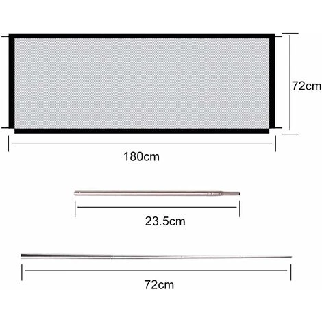 AIDUCHO Barrière De Sécurité Chien,Barrière Pour Animal Domestique, Animal Domestique Rétractable Barrières Pour Escalier Cuisine Portable Pliable Installer N'importe Où,Noir (180 X 72cm) 3 AIDUCHO Barrière De Sécurité Chien,Barrière Pour Animal Domestique, Animal Domestique Rétractable Barrières Pour Escalier Cuisine Portable Pliable Installer N'importe Où,Noir (180 X 72cm) – Image 3