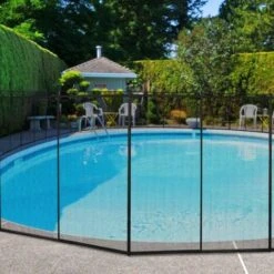 GOPLUS Barriere De Piscine Pliable, Cloture De Protection En Tissu Textilene, Securite Pour Enfants Ou Animaux Domestiques, Piscines En Differentes Formes Applicables, 360 X 120 CM -Mottetch Boutique 40242939 4