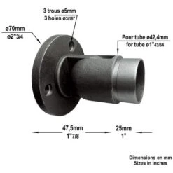 Connecteur Acier Mural Diam 42,4mm -Mottetch Boutique 4212734 3
