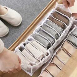 Organisateur De Tiroir Sous Vetement, Boîte De Rangement Soutien Gorge Organisation Sous Vetement Pliable Drawer Divider Organizer Rangement à Compartiments Pour Culottes Chaussettes，Starlight，4 Pcs -Mottetch Boutique 46775088 5