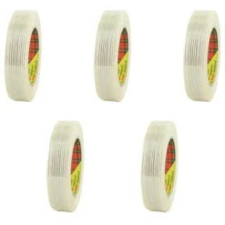 Lot De 5 Rubans Adhésifs Armés 3M - Transparent - 25mm - 8956-25