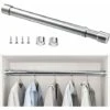 Barre De Penderie Extensible En Acier Inoxydable 51cm à 80cm Tringle à Rideaux Télescopique Ajustable Tube De Penderie Extensible Anticorrosion Pour Penderie Salle De Bains Cuisine Chambre,Starlight