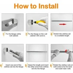 Barre De Penderie Extensible En Acier Inoxydable 51cm à 80cm Tringle à Rideaux Télescopique Ajustable Tube De Penderie Extensible Anticorrosion Pour Penderie Salle De Bains Cuisine Chambre,Starlight 8 Barre De Penderie Extensible En Acier Inoxydable 51cm à 80cm Tringle à Rideaux Télescopique Ajustable Tube De Penderie Extensible Anticorrosion Pour Penderie Salle De Bains Cuisine Chambre,Starlight -Mottetch Boutique 52695959 4