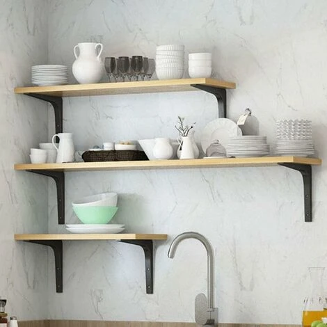 4pcs Triomphe Équerre Pour Étagère Murale Noire Support D’Étagère En Métal Équerre De Fixation Murale Equerre Murale En Forme De L Pour Meubles Décoration Connexion Avec Vis 150 X 125mm 3 4pcs Triomphe Équerre Pour Étagère Murale Noire Support D’Étagère En Métal Équerre De Fixation Murale Equerre Murale En Forme De L Pour Meubles Décoration Connexion Avec Vis 150 X 125mm – Image 3