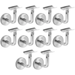 Randaco Support Main Courante 10 Pièces Inox 304 Pour Rampe Escalier Support Mural Rampe Bois Argent