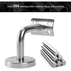 Randaco Support Main Courante 10 Pièces Inox 304 Pour Rampe Escalier Support Mural Rampe Bois Argent -Mottetch Boutique 56395233 5