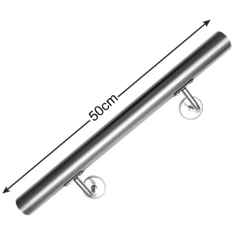 Randaco Main Courante En Acier Inoxydable Rampe D'escalier Support Mural Dispositif De Fixation Escaliers Acier Affiné 50cm 2 Randaco Main Courante En Acier Inoxydable Rampe D'escalier Support Mural Dispositif De Fixation Escaliers Acier Affiné 50cm – Image 2