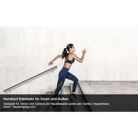 Randaco Main Courante En Acier Inoxydable Rampe D'escalier Support Mural Dispositif De Fixation Escaliers Acier Affiné 50cm 3 Randaco Main Courante En Acier Inoxydable Rampe D'escalier Support Mural Dispositif De Fixation Escaliers Acier Affiné 50cm – Image 3