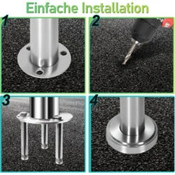 TolleTour Rampe D'escalier Acier Inoxydable Main Courante Balustrade Garde-corps Argenté 100 Cm 0 Crossbars 9 TolleTour Rampe D'escalier Acier Inoxydable Main Courante Balustrade Garde-corps Argenté 100 Cm 0 Crossbars -Mottetch Boutique 57645388 5