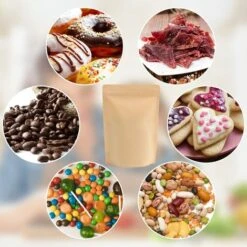 SumDirect Lot De 100 Pochettes Refermables En Kraft Avec Fermeture éclair Et Doublure En Feuille D’aluminium Robuste Pour Aliments 16cm 24 -Mottetch Boutique 58336027 4