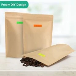 SumDirect Lot De 100 Pochettes Refermables En Kraft Avec Fermeture éclair Et Doublure En Feuille D’aluminium Robuste Pour Aliments 16cm 24 -Mottetch Boutique 58336027 5