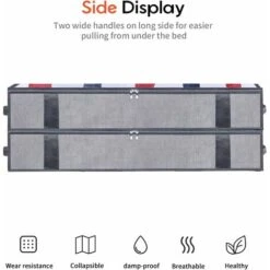 Sac De Rangement Sous Lit Lot De 2, Closet Organizer Sac Souple, Pliable, Pour Ranger Les Vêtements, Couettes, 100 X 50 X 15 Cm, Gris Lin, -Mottetch Boutique 59335634 4