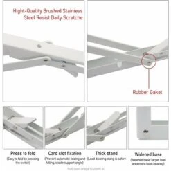 ZOLGINAH Lot De 2 Equerre Etagere 400mm, Support Console Pliable, Acier Inoxydable Equerre Rabattable Murale, 80KG/176lbs Porteur Blanc -Mottetch Boutique 59346120 3