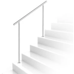 EINFEBEN Garde-corps De Porte Fenêtre Rampe D'escalier Acier Inoxydable Main Courante Balustrade 100 Cm 0 Crossbars