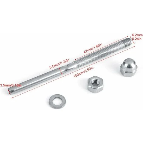 Câble Garde-corps Système Fileté Extrémité Du Goujon Terminal Pour 1/8 Câble Plate-forme Garde-corps Main Swage Tendeur De Câble En Acier Inoxydable(10pcs)LO-Ron 3 Câble Garde-corps Système Fileté Extrémité Du Goujon Terminal Pour 1/8 Câble Plate-forme Garde-corps Main Swage Tendeur De Câble En Acier Inoxydable(10pcs)LO-Ron – Image 3