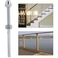 Câble Garde-corps Système Fileté Extrémité Du Goujon Terminal Pour 1/8 Câble Plate-forme Garde-corps Main Swage Tendeur De Câble En Acier Inoxydable(10pcs)LO-Ron 9 Câble Garde-corps Système Fileté Extrémité Du Goujon Terminal Pour 1/8 Câble Plate-forme Garde-corps Main Swage Tendeur De Câble En Acier Inoxydable(10pcs)LO-Ron -Mottetch Boutique 60154896 5