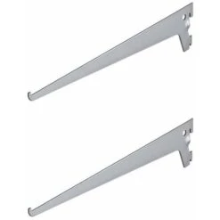 2x équerre Console Rigide Aluminium Gris 350mm épaisseur 2,5mm Capacité Charge 55kg à Suspendre Colonne Rail étagère Meuble Support Renfort Bois