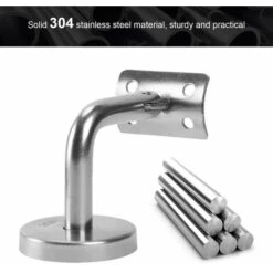 Randaco Support Main Courante 10 Pièces Inox 304 Pour Rampe Escalier Support Mural Rampe Bois Argent -Mottetch Boutique 64361995 5