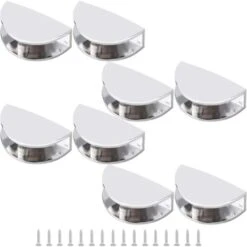 Lot De 8 Pinces De Serrage Réglables Pour étagère En Verre Sans Cadre En Alliage De Zinc - Pinces De Serrage Pour Verre De 8 à 12 Mm D'épaisseur - En Chrome Poli