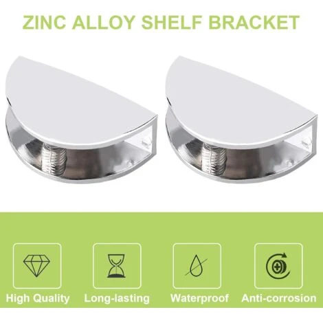 Lot De 8 Pinces De Serrage Réglables Pour étagère En Verre Sans Cadre En Alliage De Zinc - Pinces De Serrage Pour Verre De 8 à 12 Mm D'épaisseur - En Chrome Poli 3 Lot De 8 Pinces De Serrage Réglables Pour étagère En Verre Sans Cadre En Alliage De Zinc - Pinces De Serrage Pour Verre De 8 à 12 Mm D'épaisseur - En Chrome Poli – Image 3