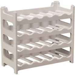 Étagère à Bouteilles Modulable ARTECSIS 24 Bouteilles - 60x28x54 Cm (LxlxH) – Cave à Vin En Plastique, Gris Granite - Range Bouteille