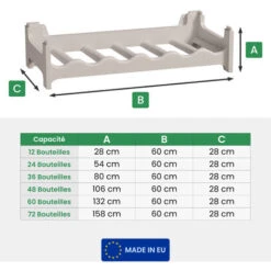 Étagère à Bouteilles Modulable ARTECSIS 24 Bouteilles - 60x28x54 Cm (LxlxH) – Cave à Vin En Plastique, Gris Granite - Range Bouteille -Mottetch Boutique 64884524 4