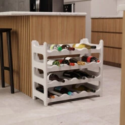 Étagère à Bouteilles Modulable ARTECSIS 24 Bouteilles - 60x28x54 Cm (LxlxH) – Cave à Vin En Plastique, Gris Granite - Range Bouteille -Mottetch Boutique 64884524 5