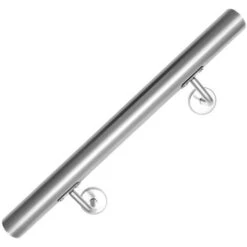 Randaco Main Courante, Inox Rampe D'escalier Rond, Intérieur & Extérieur Ø 42 Mm, Support Mural, Argenté 50cm