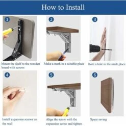 RHAFAYRE 2PCS 10 Inch Noir Équerre Pliante 250mm Support D' Étagères Pliants Mural En Acier Laminé à Froid Equerre Pour Etagere Murale, Métal Étagères Pliable Support En Forme De L Charge Maximale 80k -Mottetch Boutique 66576731 5