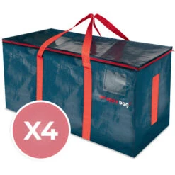 WRAPPYBAG® Lot 4 Sacs De Rangement XXL Pour Déménagement Et Voyage (76 X 38 X 36 Cm) – Solide & Étanche Avec Poignées Renforcées – Vêtement / Couette -Mottetch Boutique 67528403 5