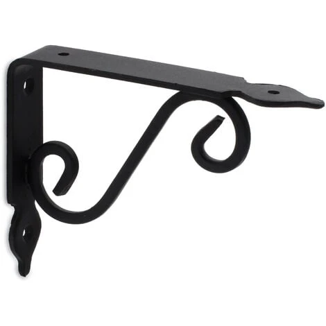Support Pour étagère En Fer Forgé En Acier Forgée Noire Mesures 26112145mm Système De Fixation Vissé 1 Unité - Talla 1 Support Pour étagère En Fer Forgé En Acier Forgée Noire Mesures 26112145mm Système De Fixation Vissé 1 Unité - Talla