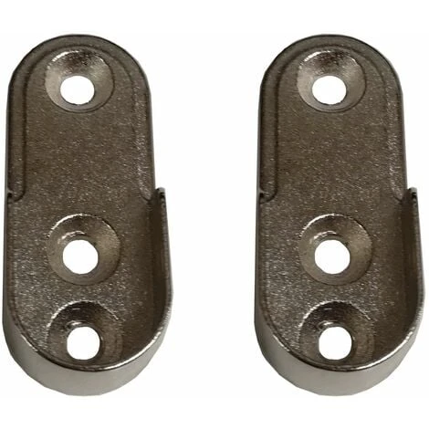 2x Support De Tringle à Visser Ovale Diamètre Intérieur 15mm En Zinc Chromé Meuble Penderie Armoire Placard Garde Robe Porte Manteau 1 2x Support De Tringle à Visser Ovale Diamètre Intérieur 15mm En Zinc Chromé Meuble Penderie Armoire Placard Garde Robe Porte Manteau