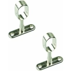 2x Support De Tringle à Visser Ovale 15,5 X 30,5mm En Zamak Meuble Penderie Armoire Placard Garde Robe Porte Manteau