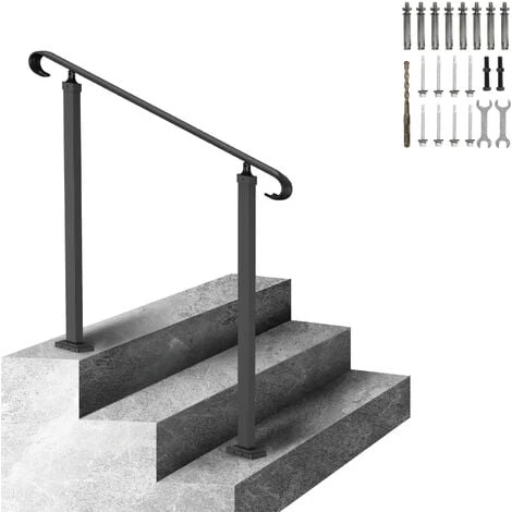 VEVOR Garde-Corps Rampe Escalier Main Courante En Fer Forge Balustrade Rambarde 1-3 Marches Reglable 45 Cm Distance Entre Poteaux 68,5 Cm Hauteur Poteaux 96 Cm Pour Securite Escaliers Jardin Portails 1 VEVOR Garde-Corps Rampe Escalier Main Courante En Fer Forge Balustrade Rambarde 1-3 Marches Reglable 45 Cm Distance Entre Poteaux 68,5 Cm Hauteur Poteaux 96 Cm Pour Securite Escaliers Jardin Portails